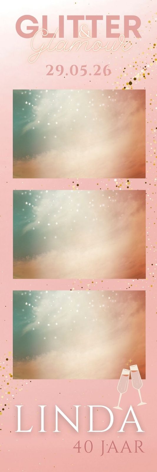 Fotostrip-ontwerp in fantasy-thema met draak